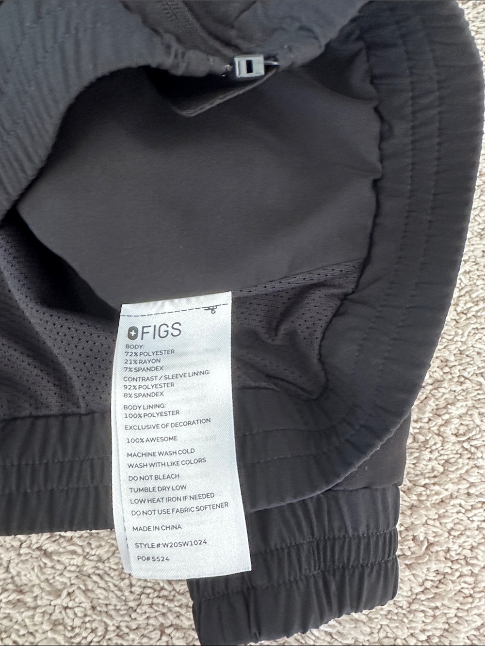 Figs Black Performance Full-Zip Jacket size XS - Picture 5 of 8